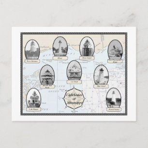 Mississippi Lighthouses Vykort