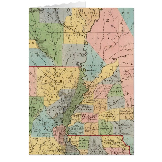 Mississippi, Louisiana, Arkansas Hälsningskort (Framsidan)