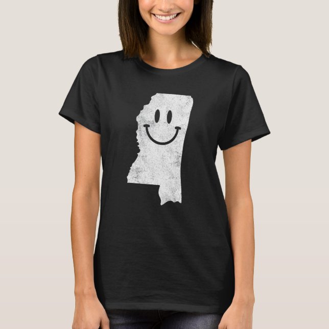 Mississippi Lycklig Ansikte T Shirt (Framsida)