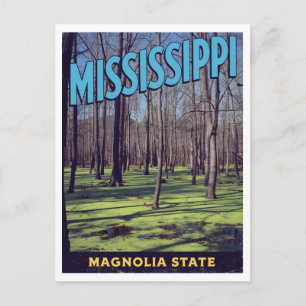 Mississippi Magnolia State Bayou Sumpmark Vykort