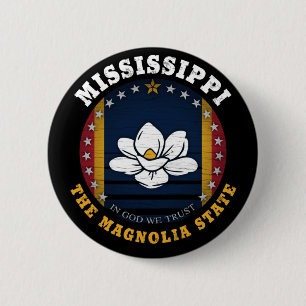 MISSISSIPPI MAGNOLIA STATLIG FLAGGA KNAPP