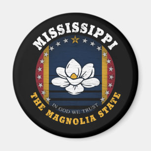 MISSISSIPPI MAGNOLIA STATLIG FLAGGA MAGNET