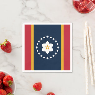 Mississippi: Magnolia US Statlig flagga Pappersservett