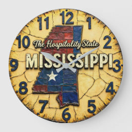 Mississippi map state The Hospitality Rustic Stor Klocka