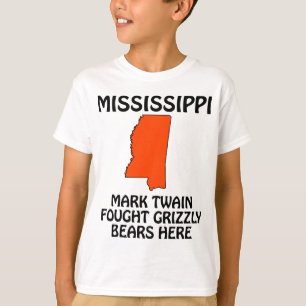 Mississippi - Mark Twain Bekämpade Grizzlybjörnar Tee Shirt