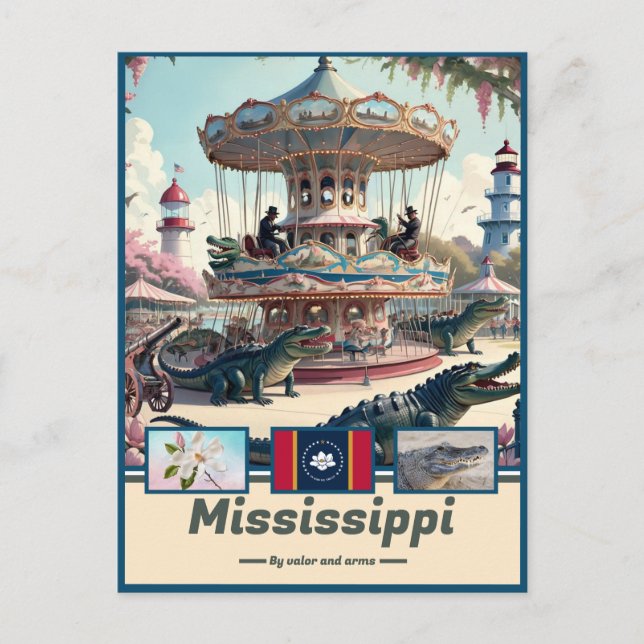 Mississippi Marvels & Motto Vykort (Framsida)