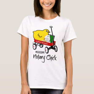 Mississippi Mobile Notary Chick Red Wagon T Shirt