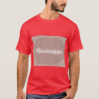 Mississippi Monogram Boho Style Pastel Pink T Shirt