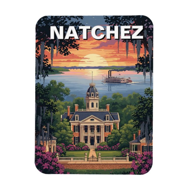 Mississippi Natchez Travel Magnet (Vertikal)