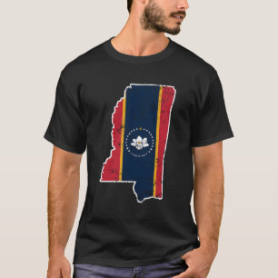 Mississippi New Statlig flagga Weasted Design Sout T Shirt