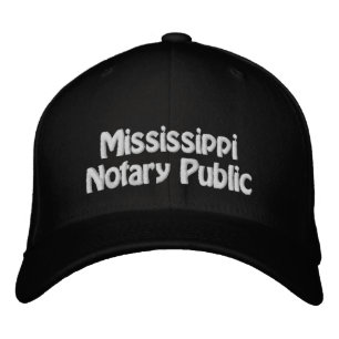 Mississippi Notary Public Embroized Baseball Cap Broderad Keps