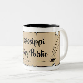 Mississippi Notary Public Rulla Feather Quill Två-Tonad Mugg