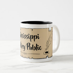 Mississippi Notary Public Rulla Feather Quill Två-Tonad Mugg