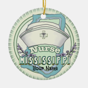 Mississippi Nurse Julgransprydnad Keramik