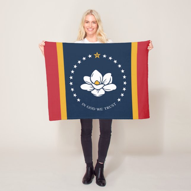 mississippi ny flagga usa enad stater america mag fleecefilt (På plats)