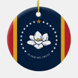 mississippi nya flagga usa enade stater america-ma julgransprydnad keramik
