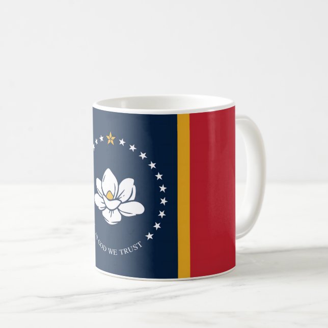 mississippi nya flagga usa enade stater america-ma kaffemugg (Framsida höger)