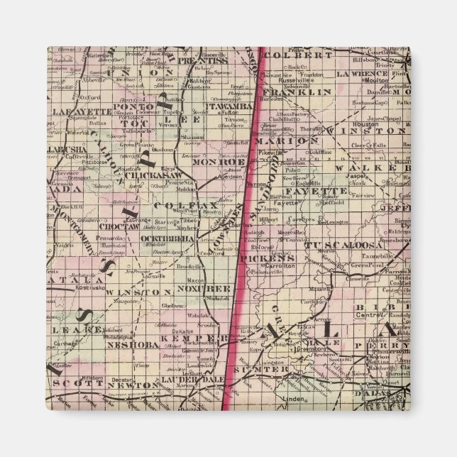 Mississippi och Alabama Magnet (Framsidan)