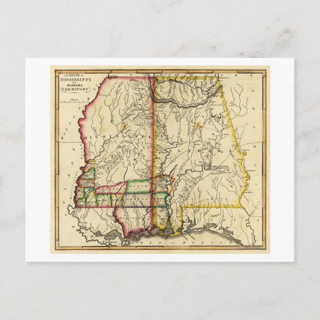 Mississippi och AlabamaPanoramakarta Vykort (Framsida)