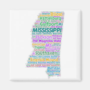 Mississippi ordmoln magnet