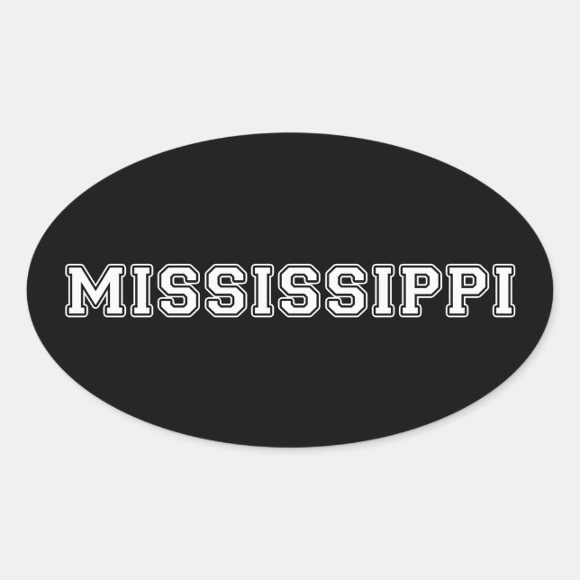 Mississippi Ovalt Klistermärke (Framsida)
