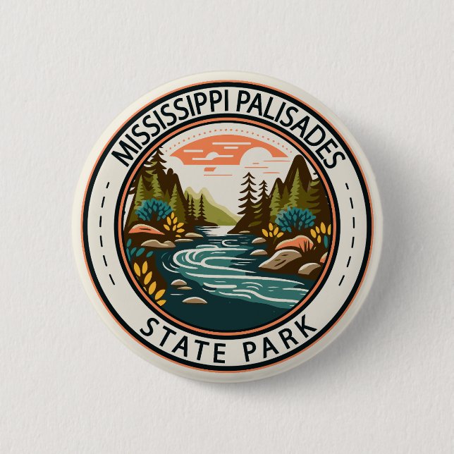 Mississippi Palisades State Park Illinois Badge Knapp (Framsida)