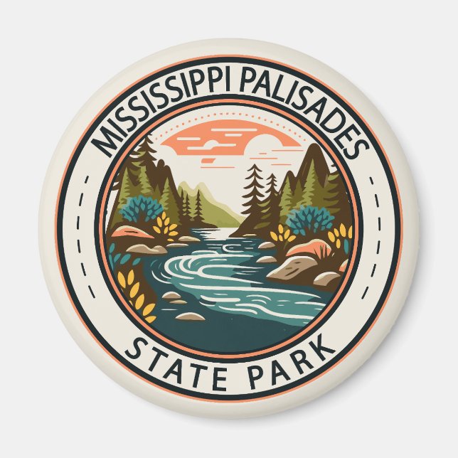 Mississippi Palisades State Park Illinois Badge Magnet (Framsidan)