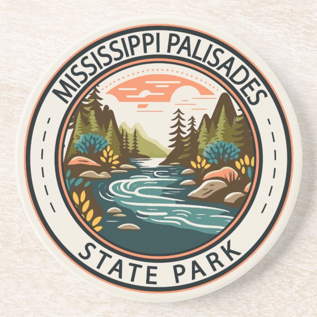 Mississippi Palisades State Park Illinois Badge Underlägg (Framsidan)