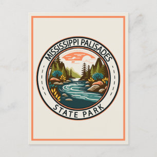 Mississippi Palisades State Park Illinois Badge Vykort