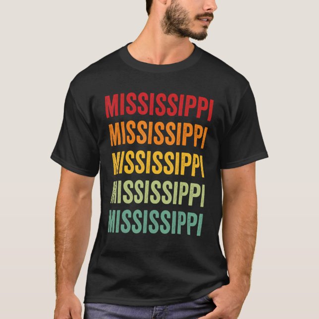 Mississippi Rainbow Mississippi State T Shirt (Framsida)