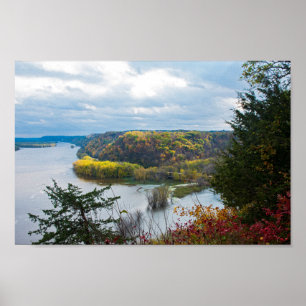 Mississippi River and Woodlands under hösten Poster