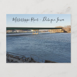 Mississippi River, Dubuque, Iowa Minnessaker  Vykort