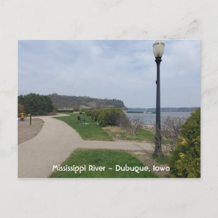 Mississippi River, Dubuque, Iowa Photo Postcard Vykort