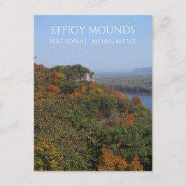 Mississippi River, Fall Foliage, Effigy Mounds, IA Vykort