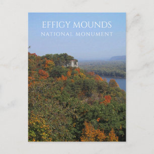 Mississippi River, Fall Foliage, Effigy Mounds, IA Vykort
