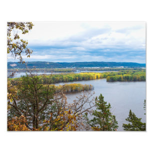 Mississippi River Horizon i Iowa Gräns Fototryck