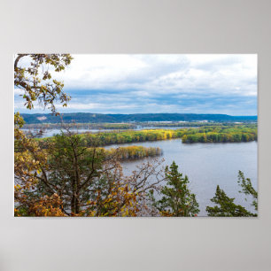Mississippi River Horizon i Iowa Gräns Poster