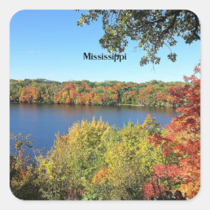 Mississippi River, hösten Fyrkantigt Klistermärke