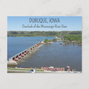 Mississippi River i Dubuque Iowa Vykort