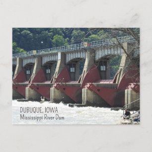 Mississippi River i Dubuque Iowa Vykort