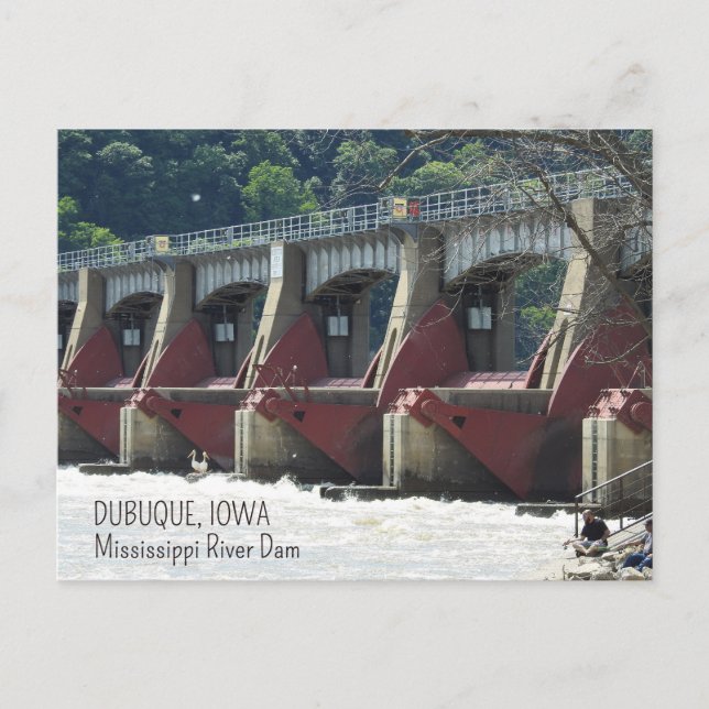 Mississippi River i Dubuque Iowa Vykort (Framsida)