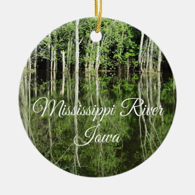 Mississippi River Iowa Banker Keepsaké Ornament (Framsidan)