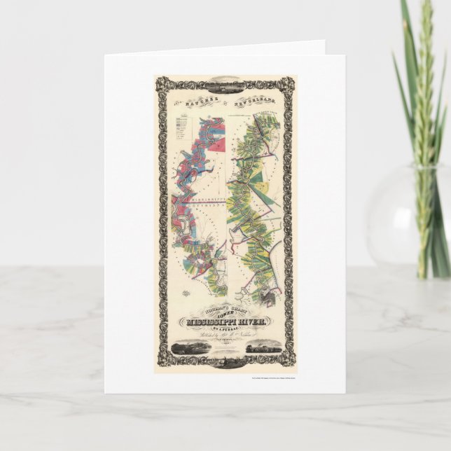 Mississippi River karta 1858 Kort (Framsida)
