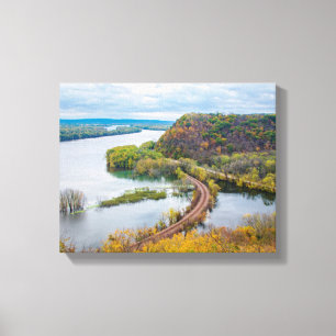 Mississippi River och Wooded Bluffs Canvastryck