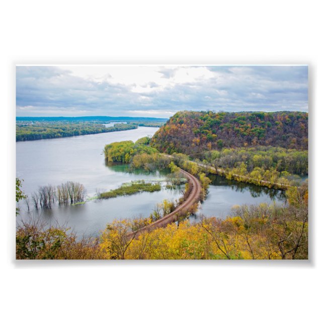 Mississippi River och Wooded Bluffs Fototryck (Framsidan)