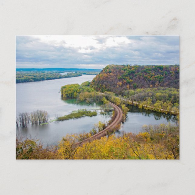 Mississippi River och Wooded Bluffs Postcard Vykort (Framsida)