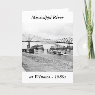Mississippi River på Winona, 1880s Kort