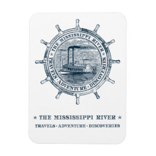 Mississippi River. Resor. Äventyr. Upptäckter Magnet