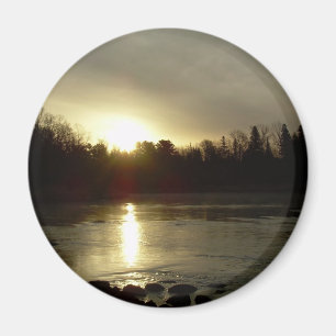 Mississippi River soluppgångreflexion Magnet