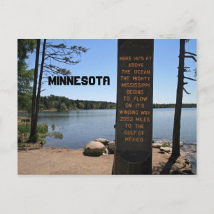 Mississippi River Source Sourvenir Postcard Vykort